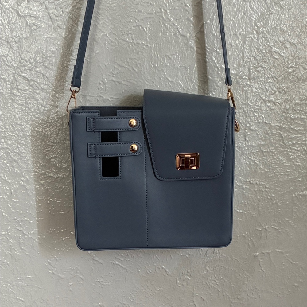 Stylish Crossbody Shoulder Bag in Slate Blue